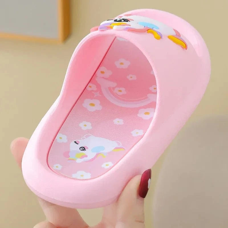 pantoufle licorne colorée