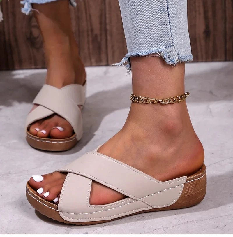 pantoufles femmes cuir PU